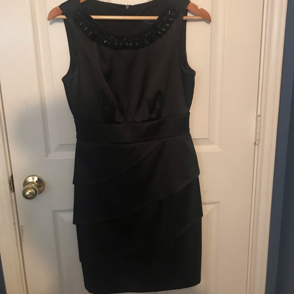 Black dress || Beaded neckline
